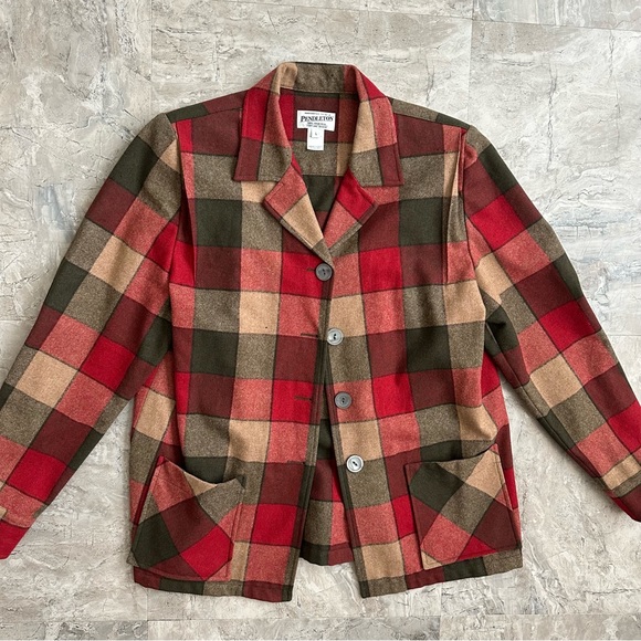 Pendleton Tops - Pendleton vintage 100% virgin wool plaid blazer jacket